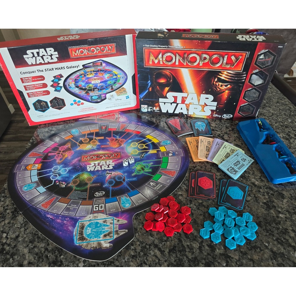 Hasbro Star Wars Monopoly Board Game 2015 Force Awakens Edition B0324 Complete
